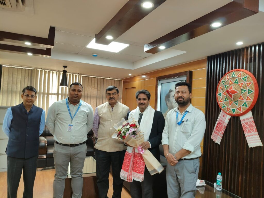 Warm welcome to the new Chairman of Assam Gramin Bank by General Secretary AGVBOA and AGVBEA